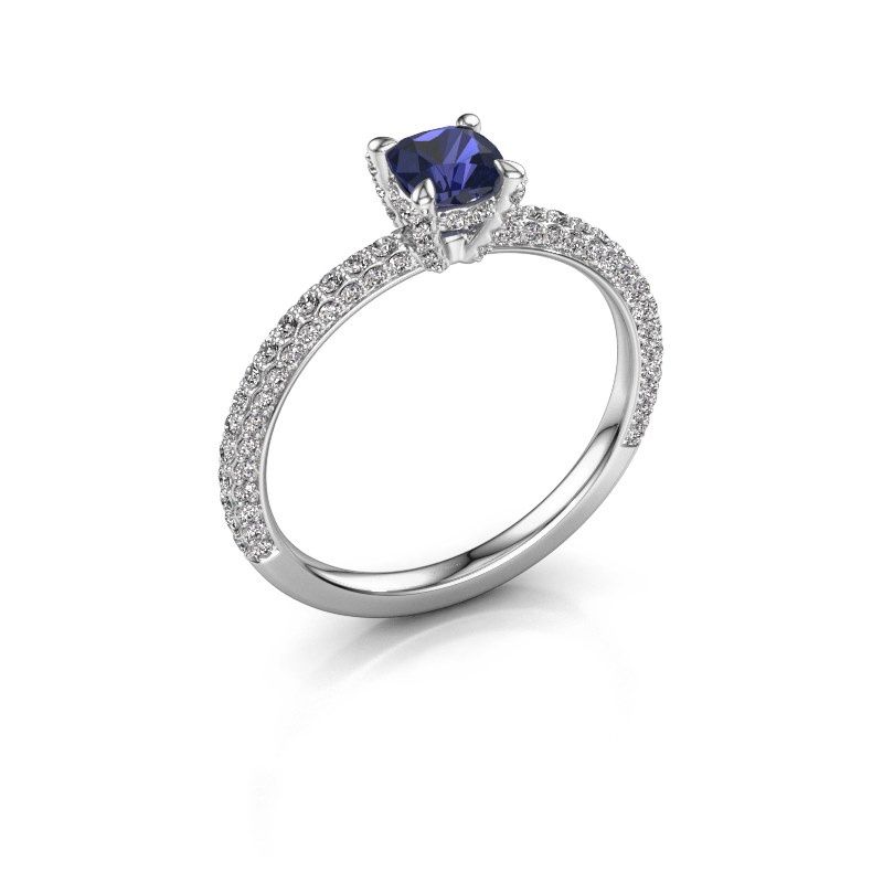 Image of Engagement ring saskia 2 cus<br/>950 platinum<br/>Sapphire 4.5 mm