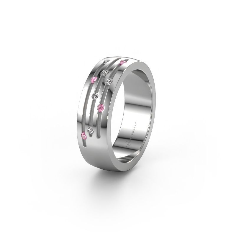 Ehering WH0134L26B 585 Weißgold Pink Saphir ±6x2 mm