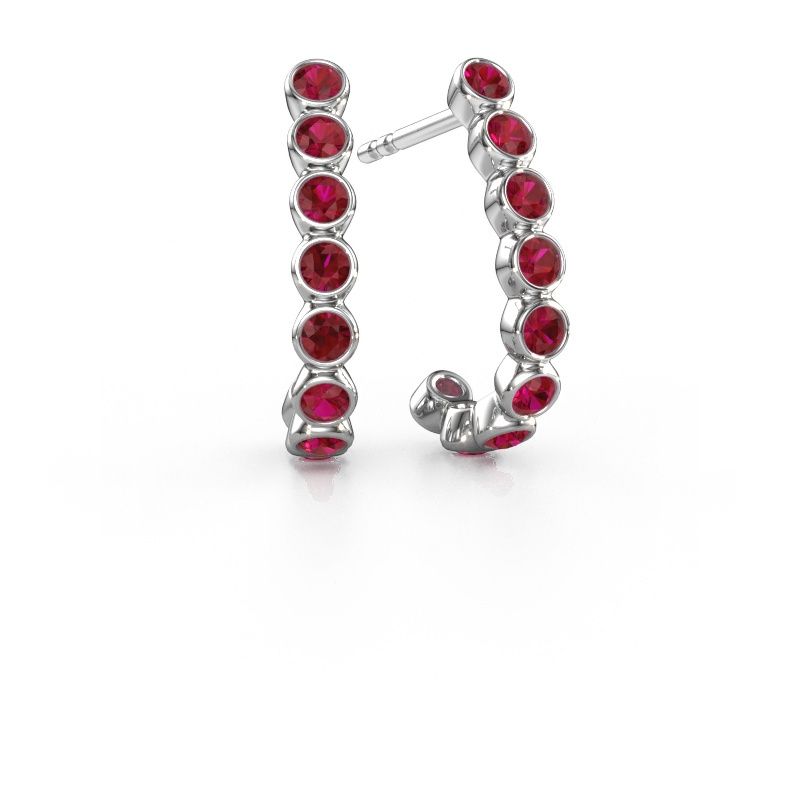 Clous d'oreilles Nova 950 platine rubis 2.2 mm
