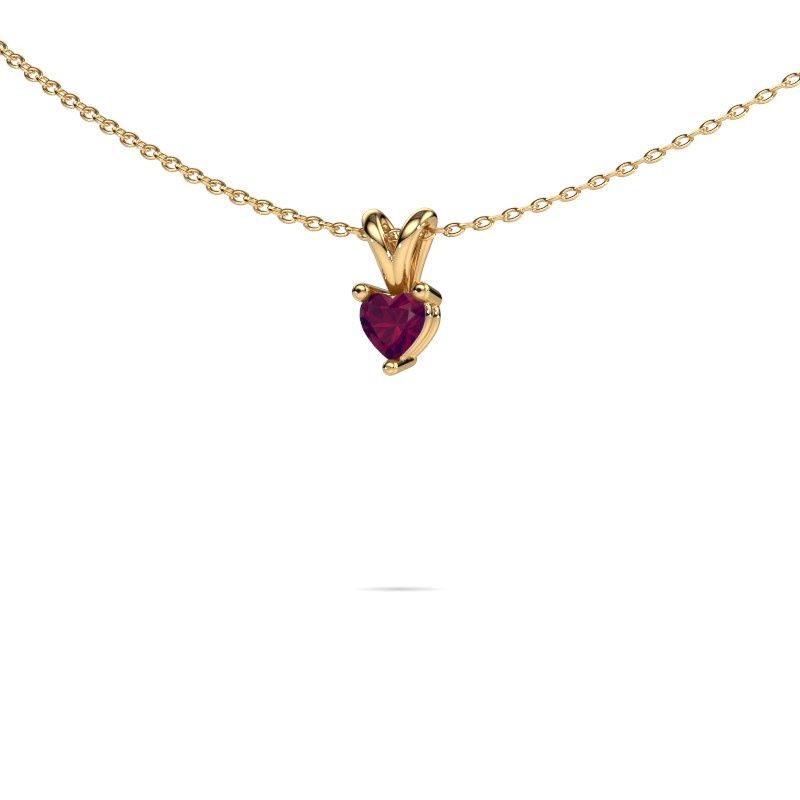 Hanger Garnet 585 goud rhodoliet 4 mm