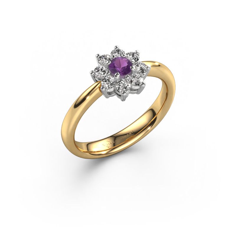 Verlobungsring Camille 1 585 Gold Amethyst 3.4 mm