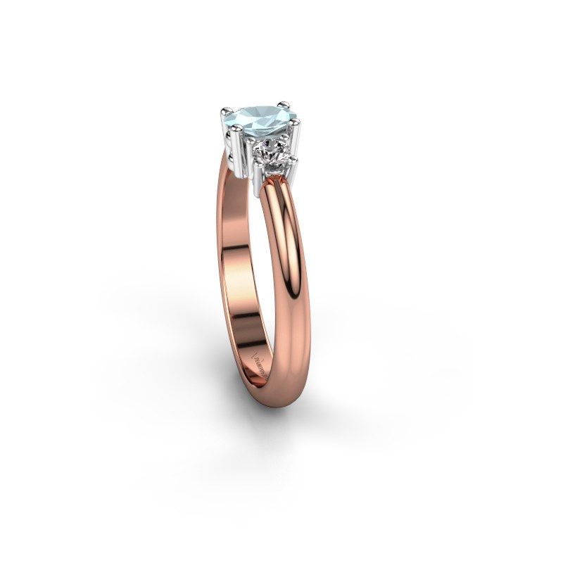Image de Bague de fiançailles Karie<br/>585 or rose<br/>Aigue-marine 5x3 mm
