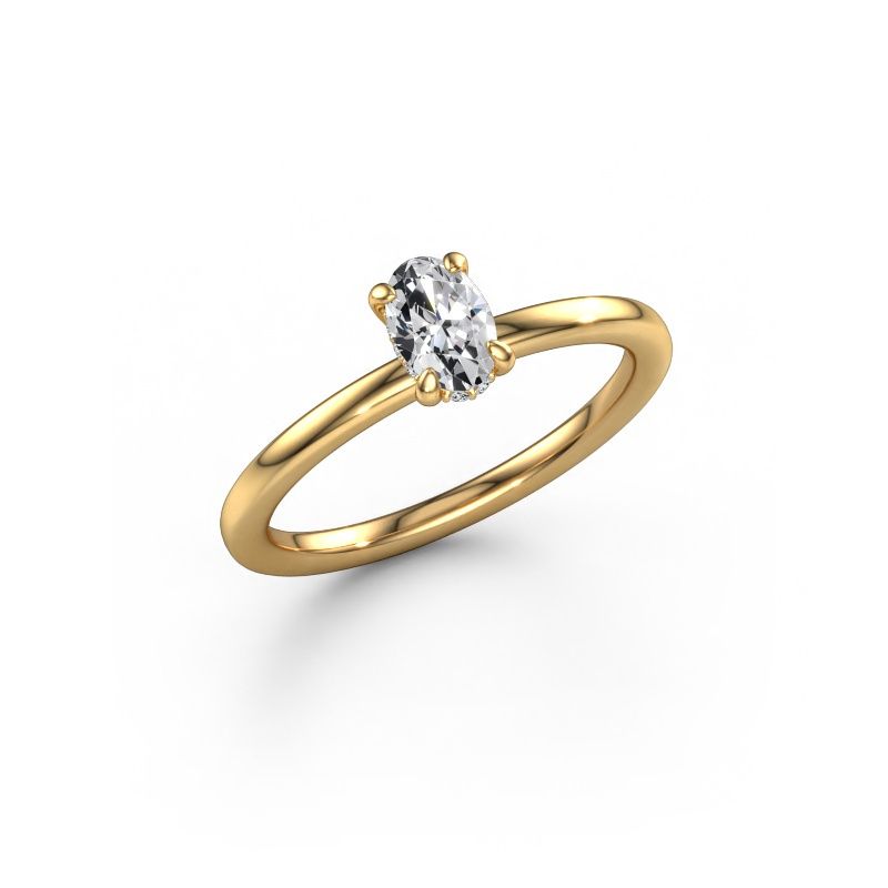 Engagement ring Simone OVL 2 585 gold lab grown diamond 0.44 crt