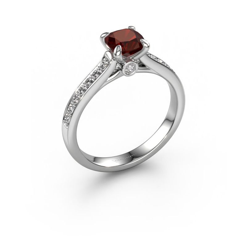 Verlobungsring Valorie cus 2 950 Platin Granat 5.5 mm