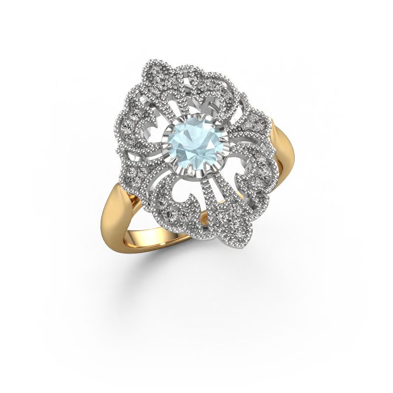 Engagement ring Naida 585 gold aquamarine 5 mm