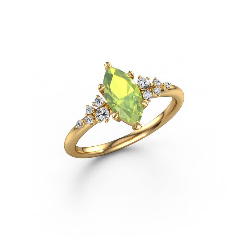 Bague Royce MRQ 585 or jaune péridot 10x5 mm