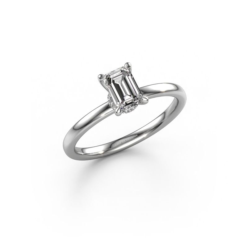 Bague de fiançailles Crystal EME 3 950 platine diamant 0.90 crt