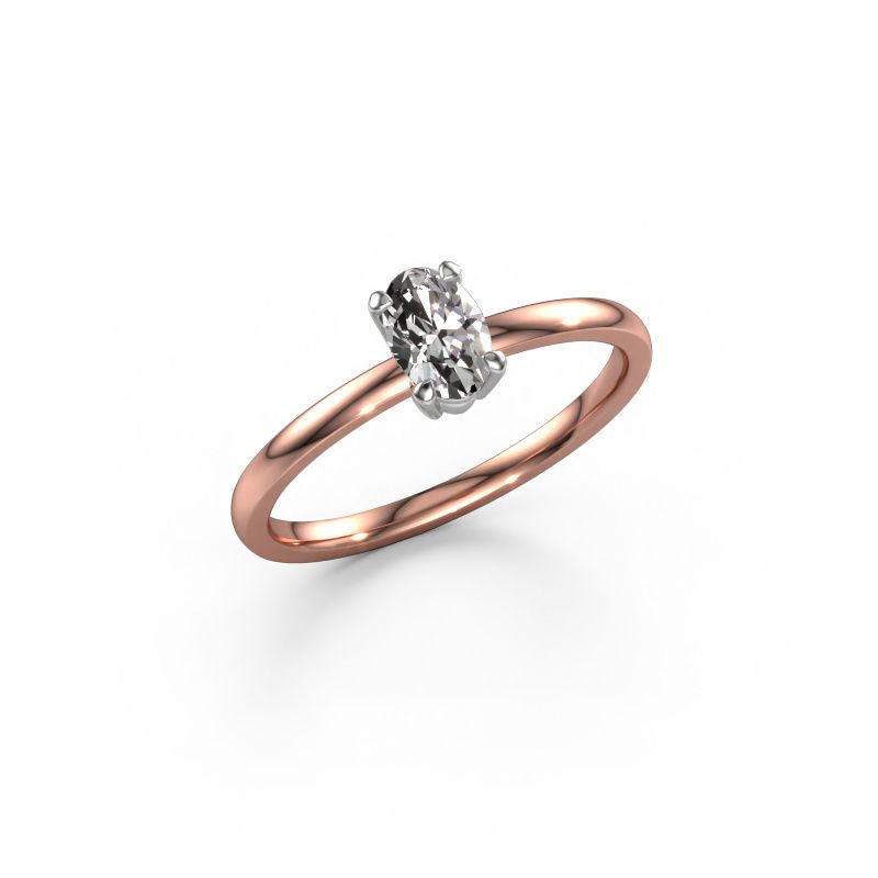 Verlovingsring Lynelle 1 585 rosé goud zirkonia 6x4 mm