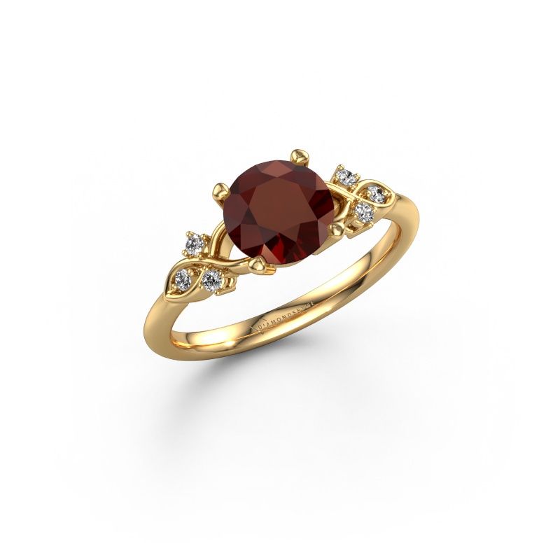 Anillo de compromiso Azra RND 585 oro granate 7 mm