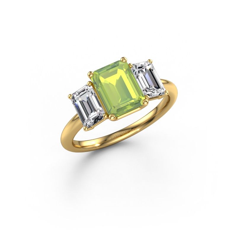 Engagement ring Sandra 585 gold peridot 8x6 mm