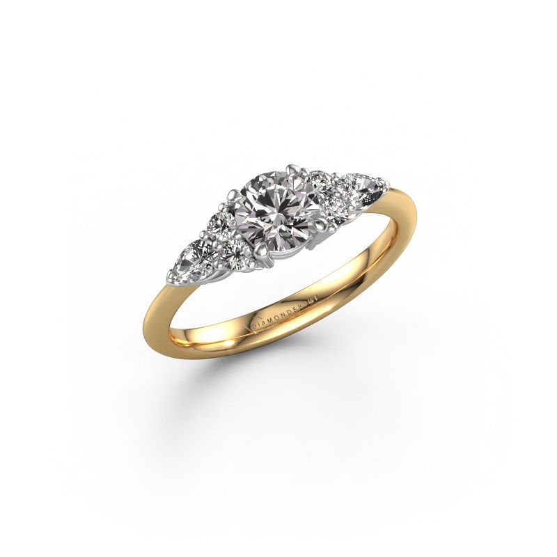 Verlovingsring Melani RND 585 goud diamant 1.08 crt