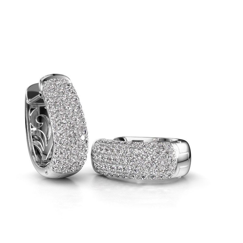 Image of Hoop earrings Danika 10.5 B 950 platinum diamond 1.92 crt