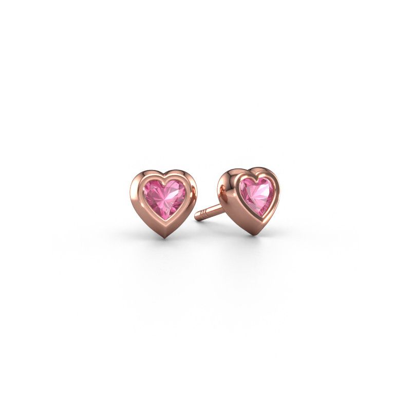 Ohrsteckers Charlotte 585 Roségold Pink Saphir 4 mm