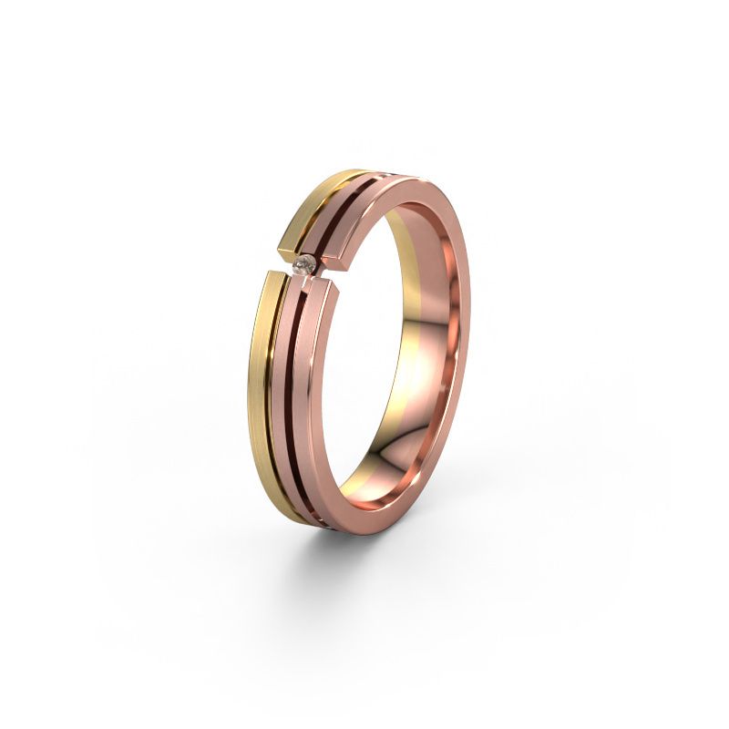 Ehering WH0402L14AM 585 Roségold Braun Diamant ±4x1.7 mm