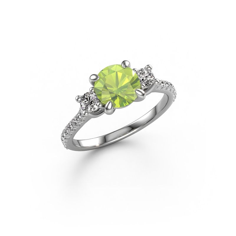 Verlobungsring Jesica 585 Weißgold Peridot 6.8 mm