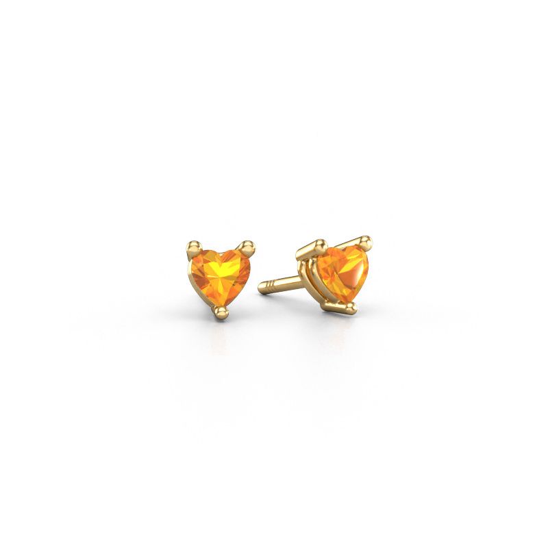 Ohrsteckers Garnet 585 Gold Citrin 4 mm