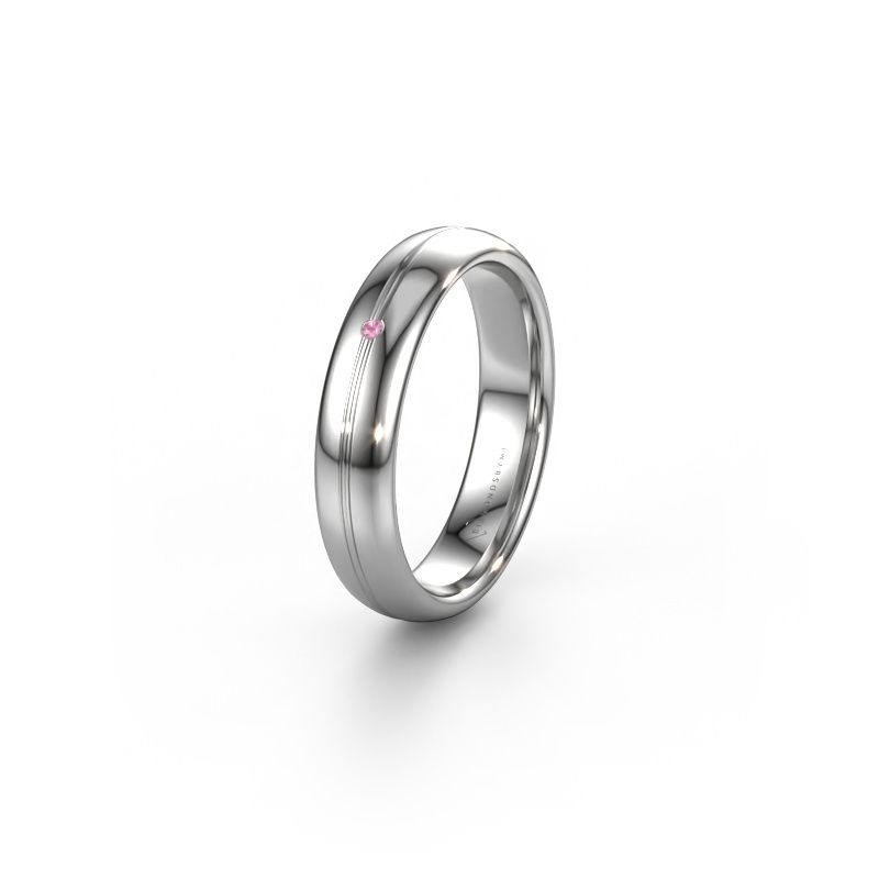 Wedding ring WH2142L34A 585 white gold pink sapphire ±4x1.7 mm