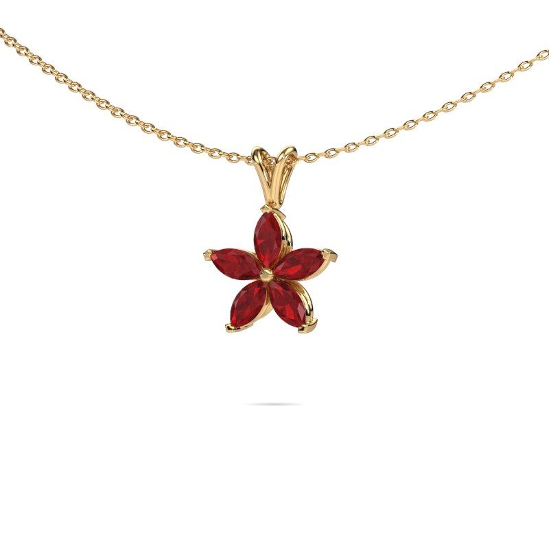 Pendant Sylvana 585 gold ruby 5x2.5 mm