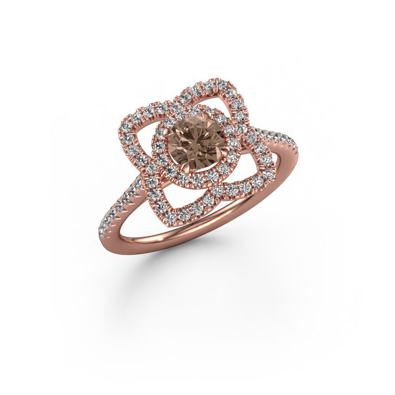 Engagement ring Cleopatra 585 rose gold brown diamond 0.942 crt