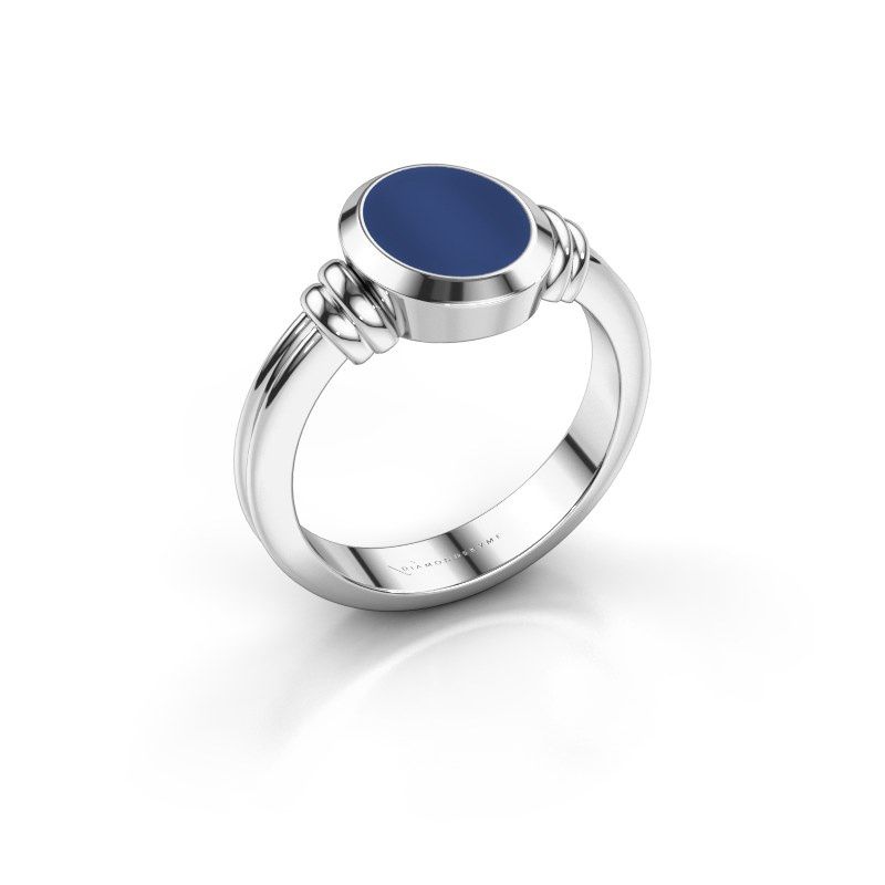 Afbeelding van Pinkring Jake 1<br/>950 platina<br/>Lapis lazuli 10x8 mm