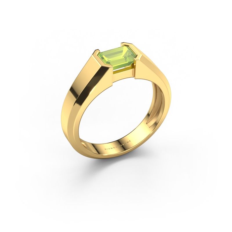 Men's ring Rick 585 gold peridot 7x5 mm