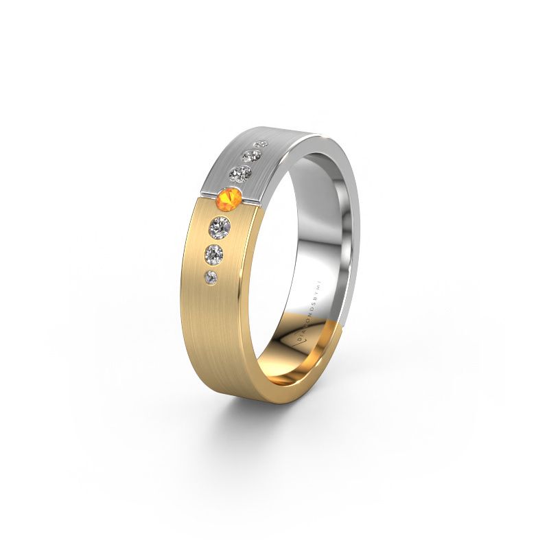 Wedding ring WH1101L15SAM 585 gold citrin ±5x1.7 mm