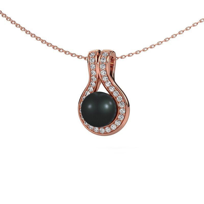 Pendant Noriko 585 rose gold black pearl 6 mm