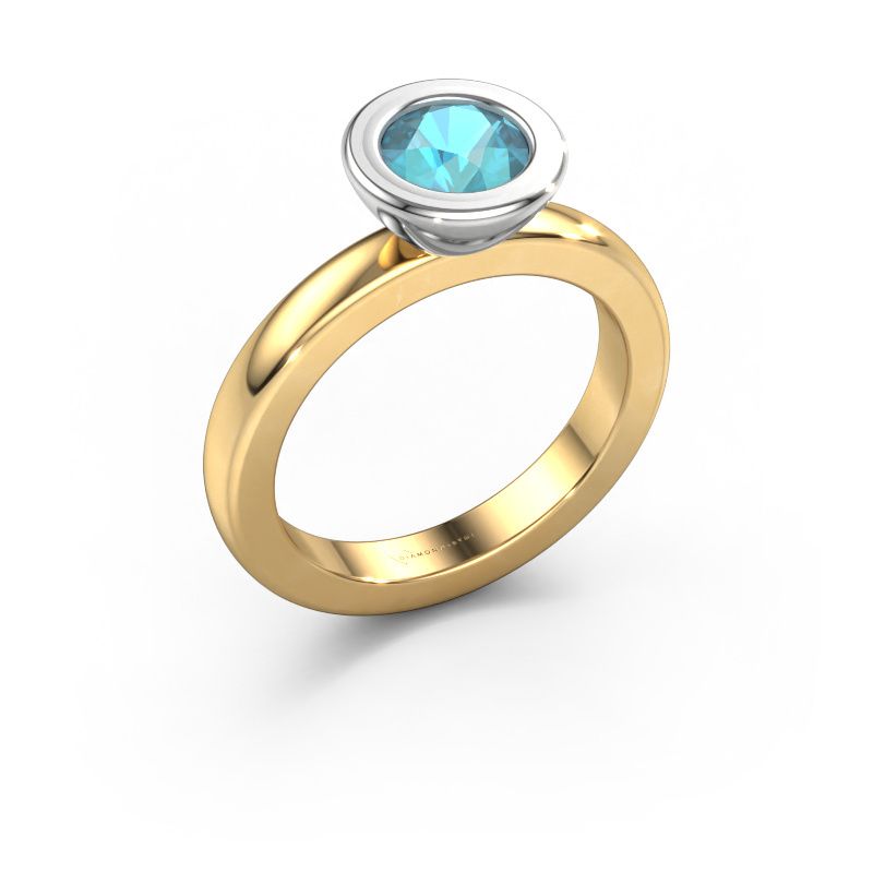 Stacking ring Eloise Round 585 gold blue topaz 6 mm