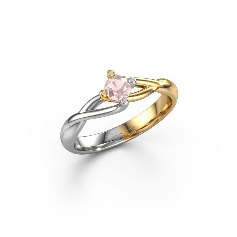 Anello di fidanzamento Paulien 585 oro morganite champagne 4 mm