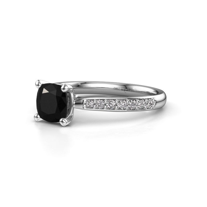 Afbeelding van Verlovingsring Mignon cus 2 950 platina zwarte diamant 1.689 crt