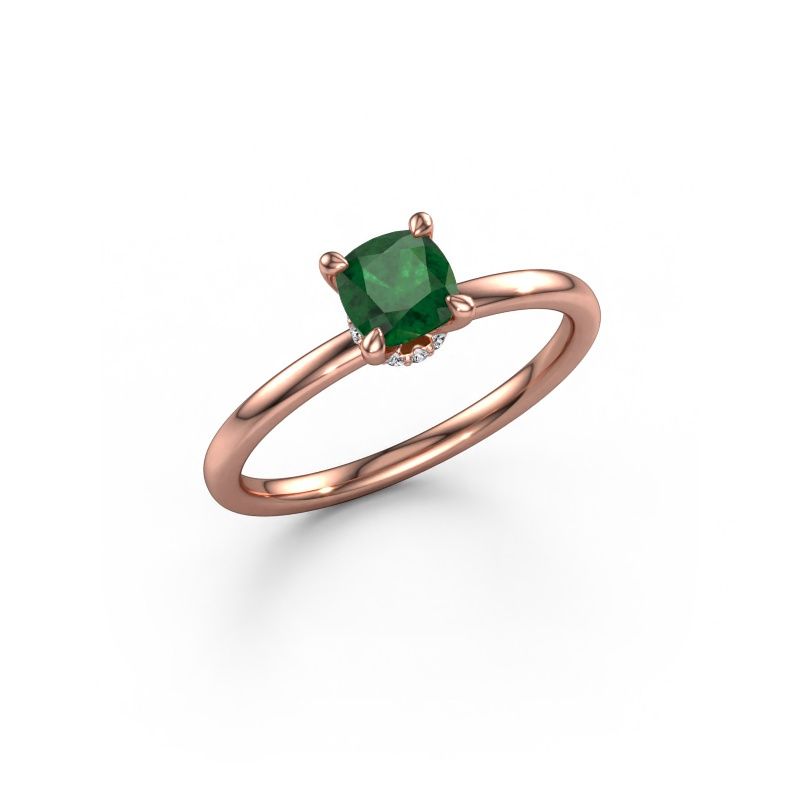 Verlobungsring Crystal CUS 3 585 Roségold Smaragd 5 mm