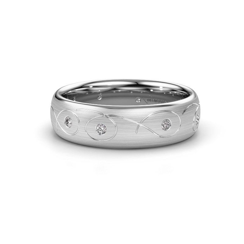Image of Wedding ring WH2068L36BM<br/>585 white gold ±6x2 mm<br/>Zirconia