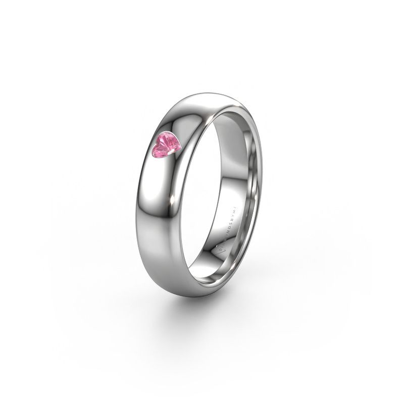 Vriendschapsring WH0101L35BPHRT 950 platina roze saffier ±5x2 mm