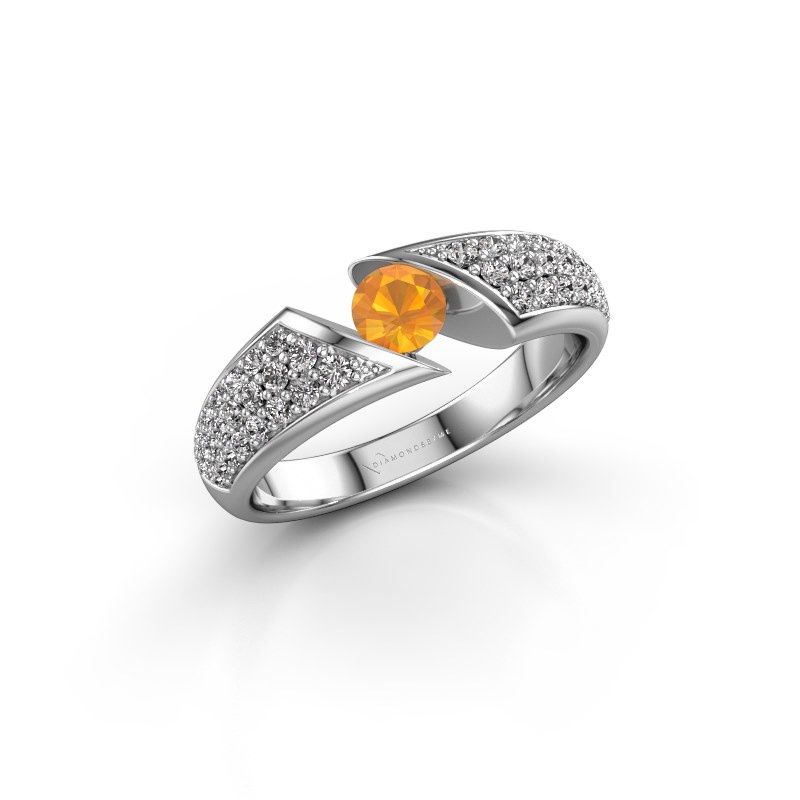 Image of Engagement ring hojalien 3<br/>585 white gold<br/>Citrin 4.2 mm