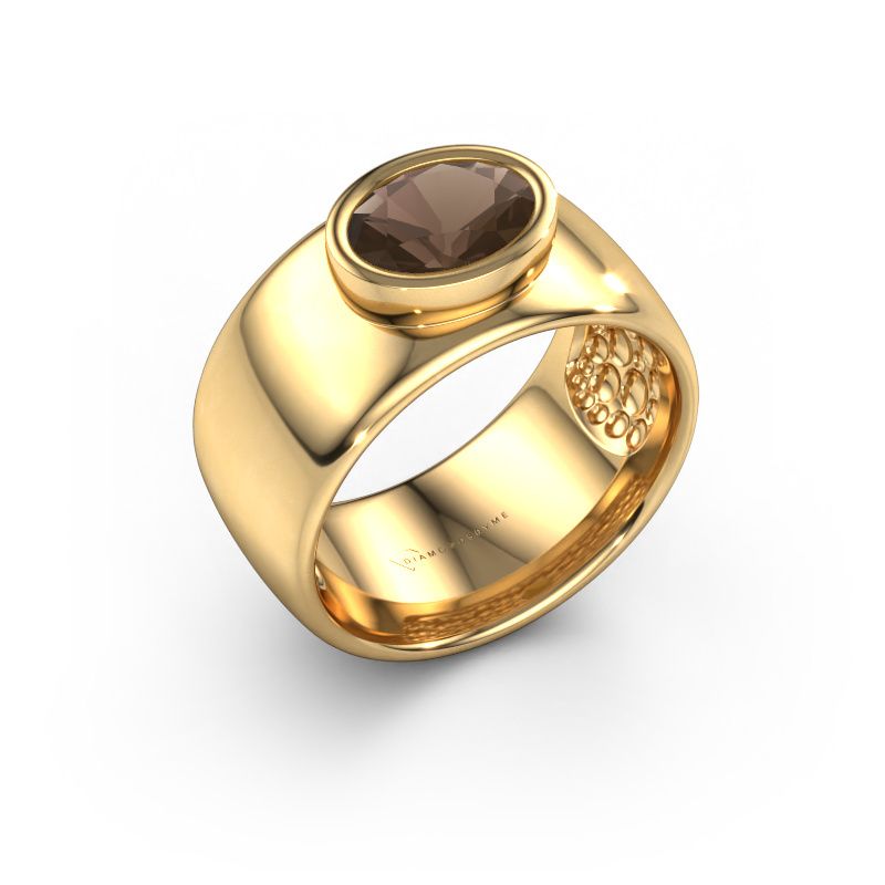 Ring Anouschka 585 gold smokey quartz 8x6 mm