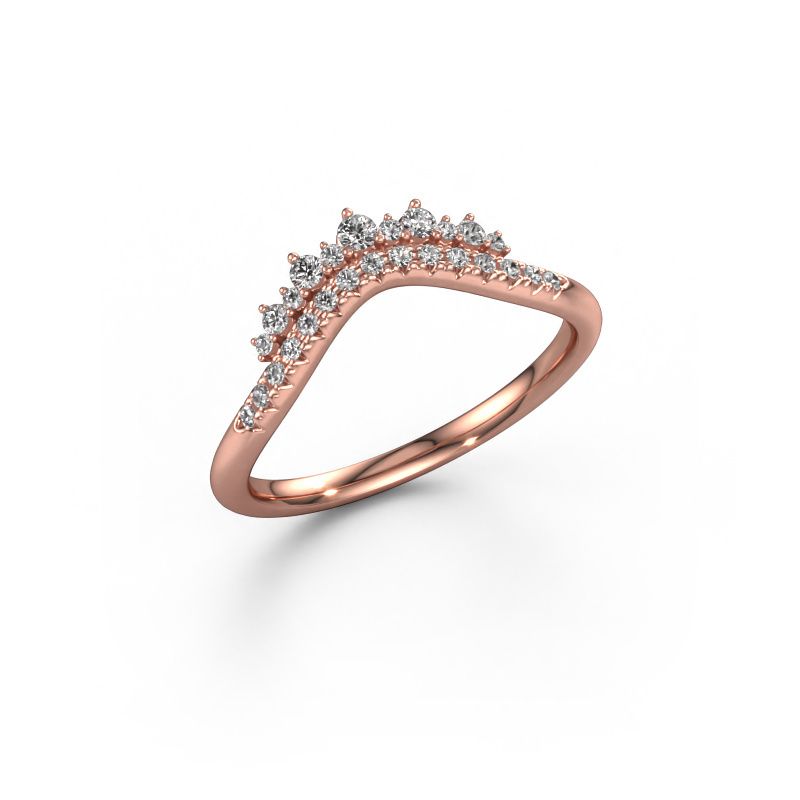 Stackable ring Nica A 585 rose gold diamond 0.219 crt