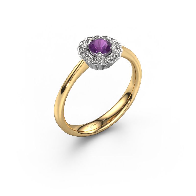 Verlovingsring Debi 585 goud amethist 4.2 mm