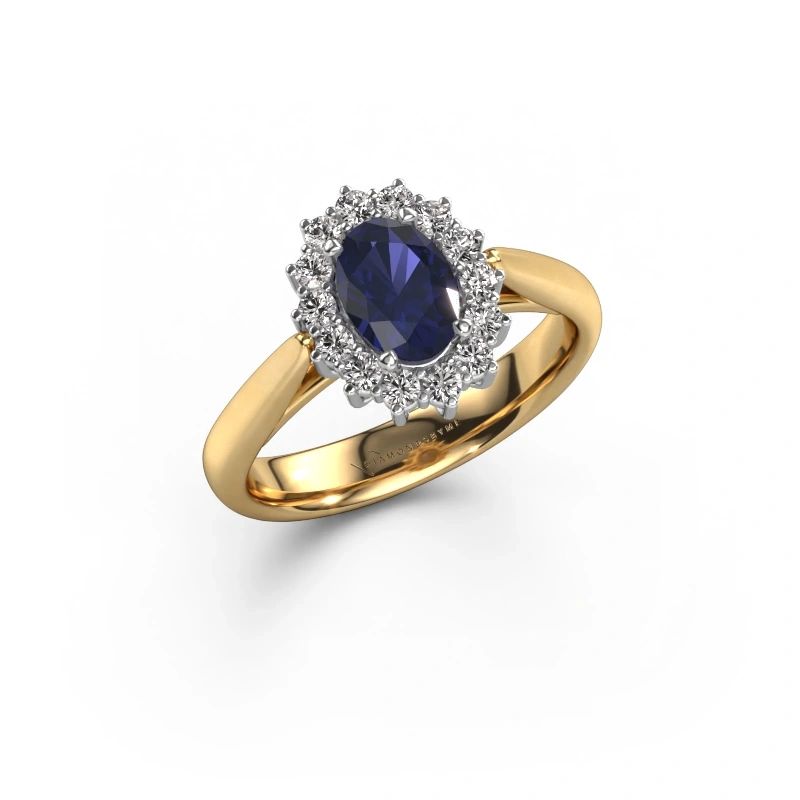 Verlobungsring Margien 1 585 Gold Saphir 7x5 mm