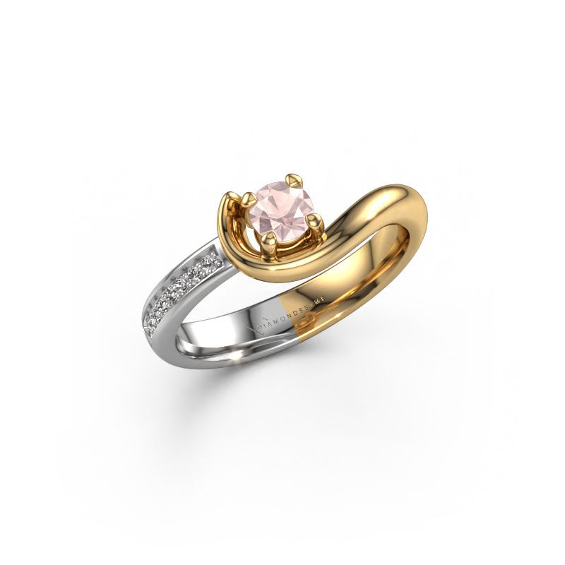 Engagement ring Ceylin 585 gold morganite champagne 4 mm