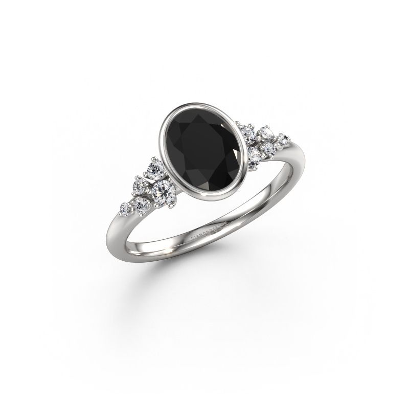 Verlovingsring Aliyah OVL 950 platina zwarte diamant 1.603 crt
