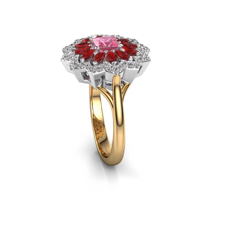 Image of Engagement ring Franka 585 gold pink sapphire 4 mm