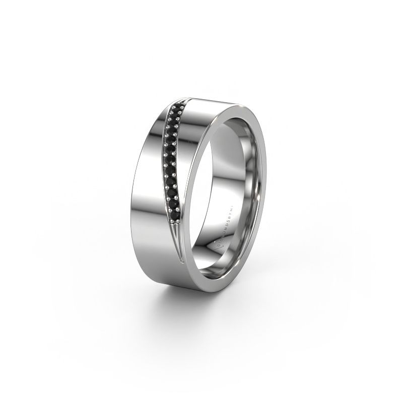 Wedding ring WH2146L17A 950 platinum black diamond ±7 x 1.7 mm