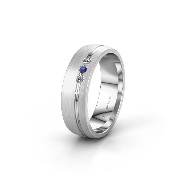 Image of Wedding ring WH0322L25AM<br/>585 white gold ±6x1.7 mm<br/>Sapphire