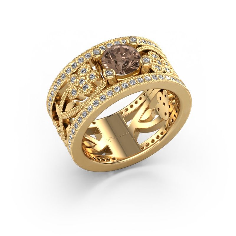 Ring Severine 585 goud bruine diamant 1.405 crt