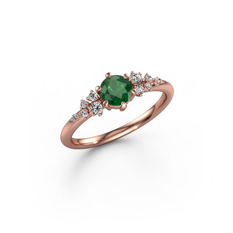 Bague de fiançailles Royce RND 585 or rose emeraude 5 mm