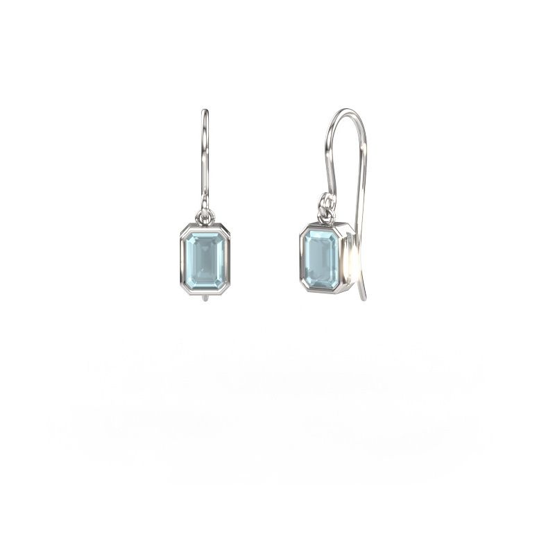 Ohrringe Lavon EME 585 Weißgold Aquamarin 6x4 mm