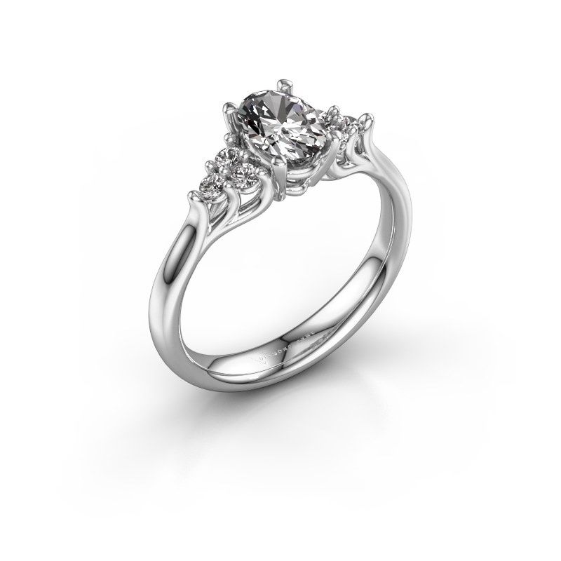 Afbeelding van Verlovingsring Monika OVL<br/>585 witgoud<br/>Diamant 0.85 crt