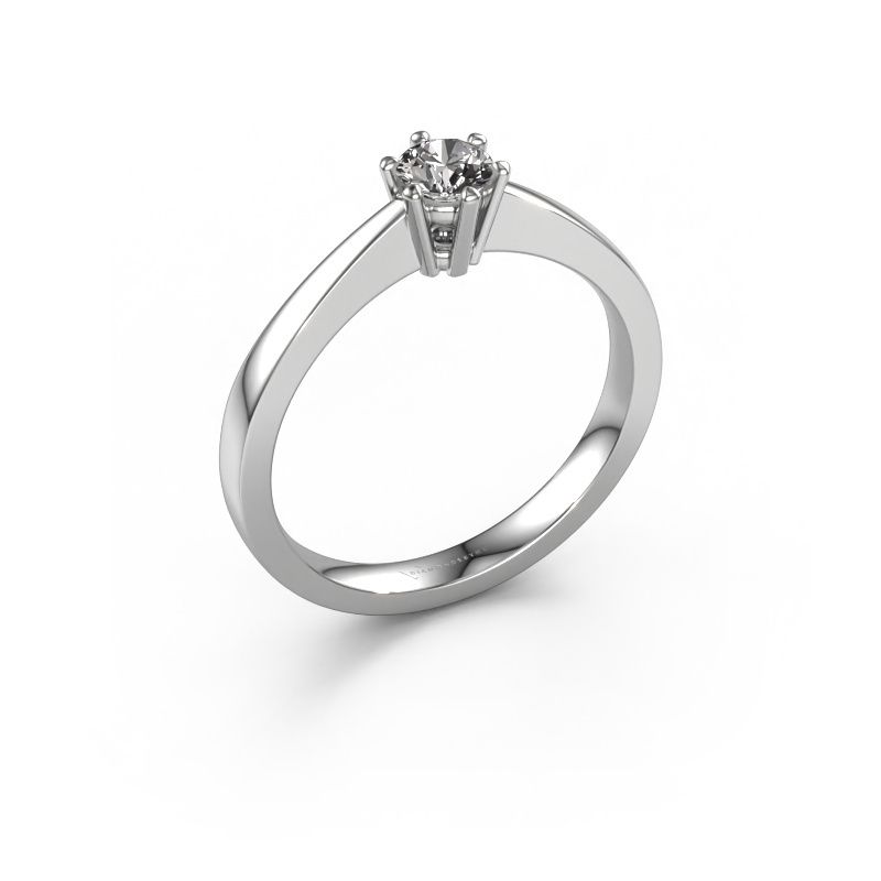 Verlobungsring Noortje 585 Weißgold Zirkonia 4 mm