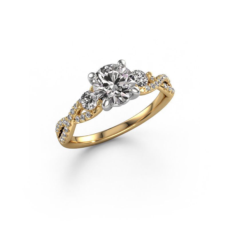 Verlovingsring Marilou RND 585 goud zirkonia 6.5 mm