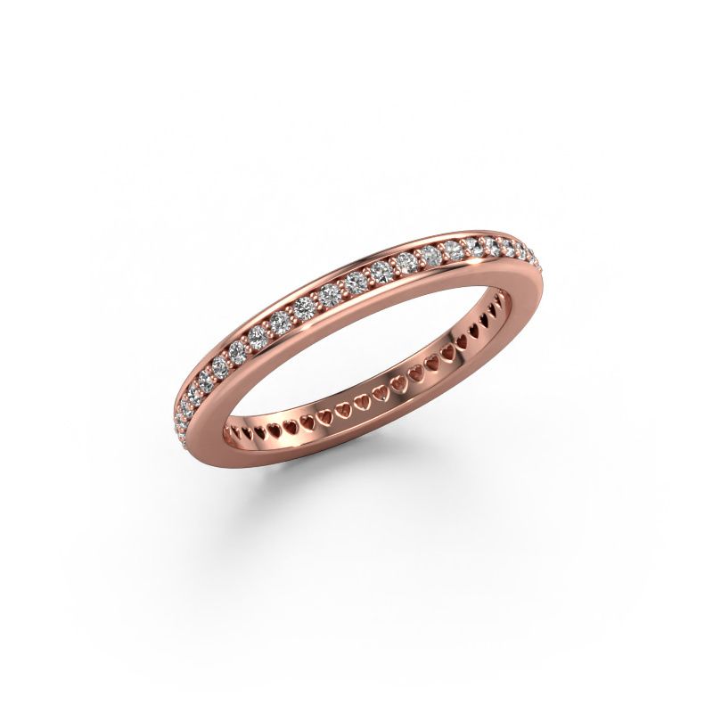 Stackable ring Elvire 2 585 rose gold lab grown diamond 0.345 crt